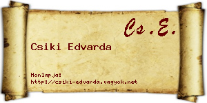 Csiki Edvarda névjegykártya